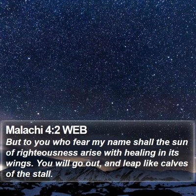 Malachi 4:2 WEB Bible Verse Image