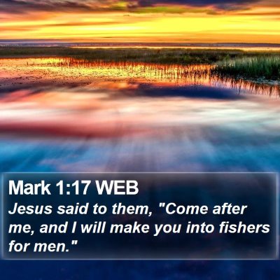 Mark 1:17 WEB Bible Verse Image