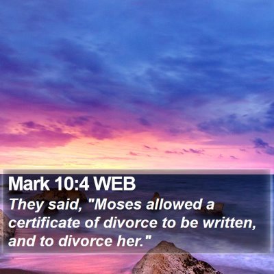 Mark 10:4 WEB Bible Verse Image