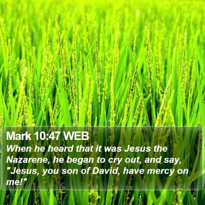 Mark 10:47 WEB Bible Verse Image