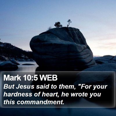 Mark 10:5 WEB Bible Verse Image