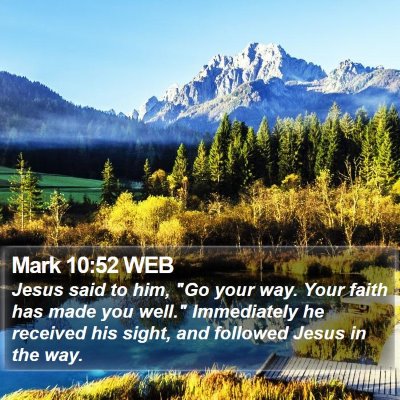 Mark 10:52 WEB Bible Verse Image