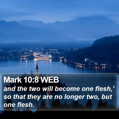 Mark 10:8 WEB Bible Verse Image