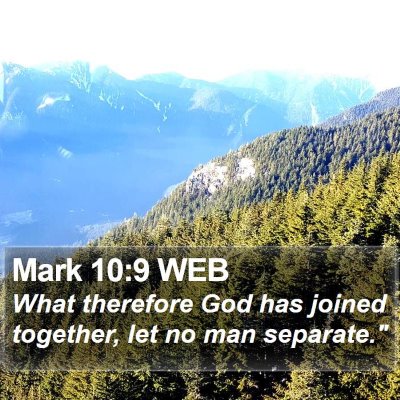 Mark 10:9 WEB Bible Verse Image