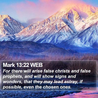Mark 13:22 WEB Bible Verse Image
