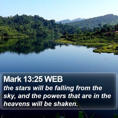 Mark 13:25 WEB Bible Verse Image