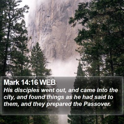 Mark 14:16 WEB Bible Verse Image