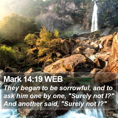 Mark 14:19 WEB Bible Verse Image