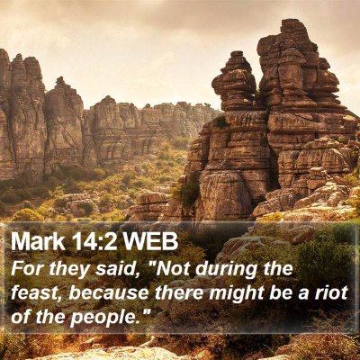Mark 14:2 WEB Bible Verse Image