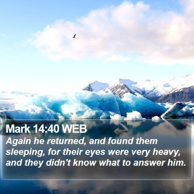 Mark 14:40 WEB Bible Verse Image