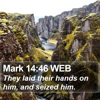 Mark 14:46 WEB Bible Verse Image
