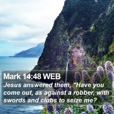 Mark 14:48 WEB Bible Verse Image