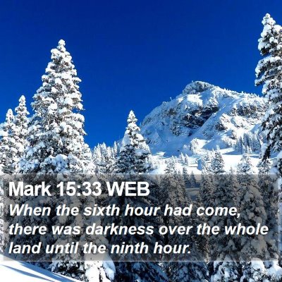 Mark 15:33 WEB Bible Verse Image