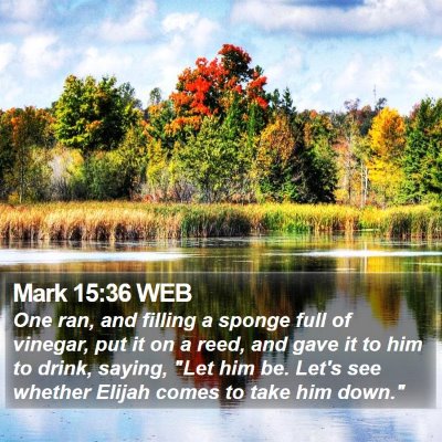 Mark 15:36 WEB Bible Verse Image