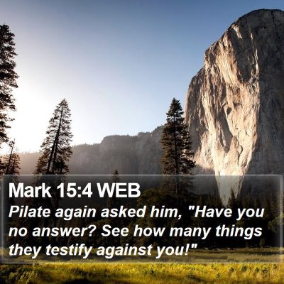 Mark 15:4 WEB Bible Verse Image