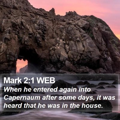 Mark 2:1 WEB Bible Verse Image