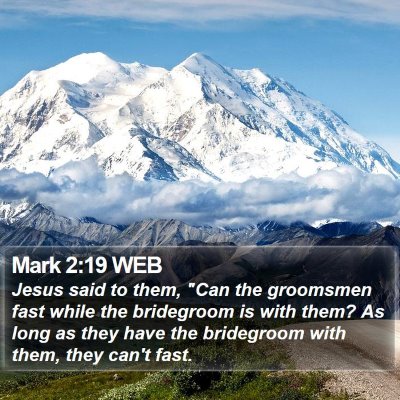 Mark 2:19 WEB Bible Verse Image