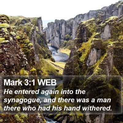 Mark 3:1 WEB Bible Verse Image