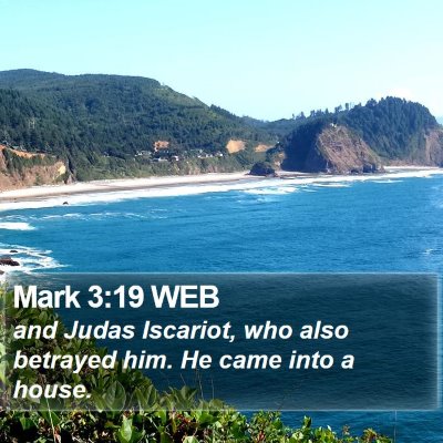 Mark 3:19 WEB Bible Verse Image