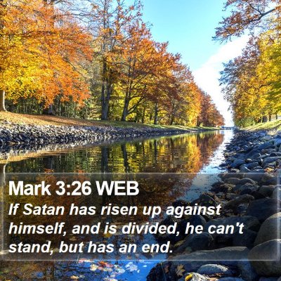 Mark 3:26 WEB Bible Verse Image