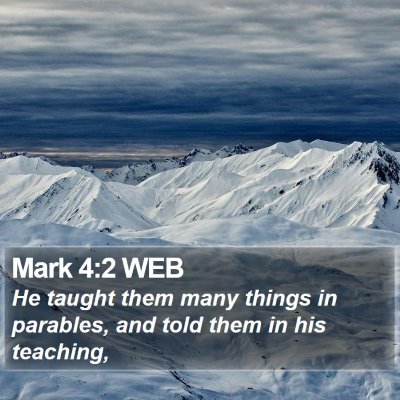 Mark 4:2 WEB Bible Verse Image