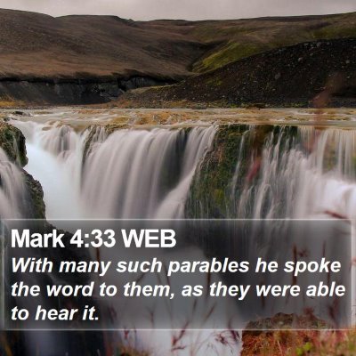 Mark 4:33 WEB Bible Verse Image