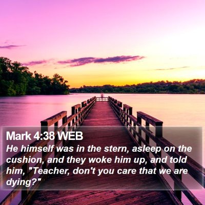 Mark 4:38 WEB Bible Verse Image
