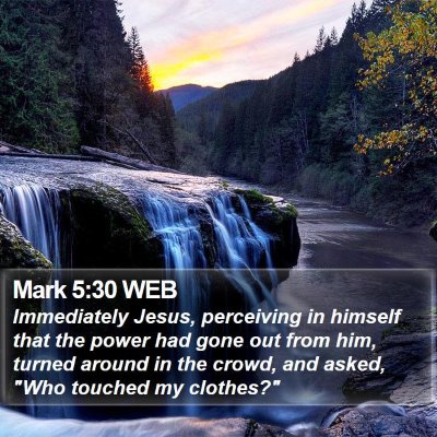Mark 5:30 WEB Bible Verse Image