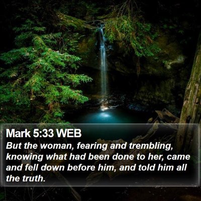 Mark 5:33 WEB Bible Verse Image