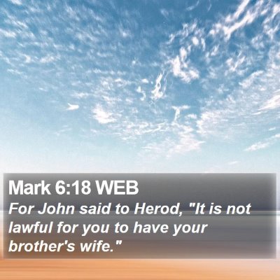 Mark 6:18 WEB Bible Verse Image
