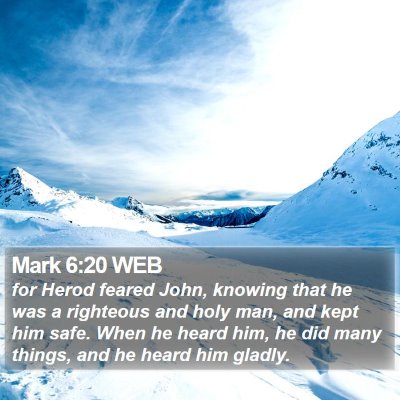 Mark 6:20 WEB Bible Verse Image