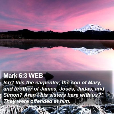 Mark 6:3 WEB Bible Verse Image