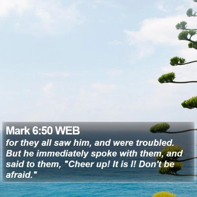 Mark 6:50 WEB Bible Verse Image