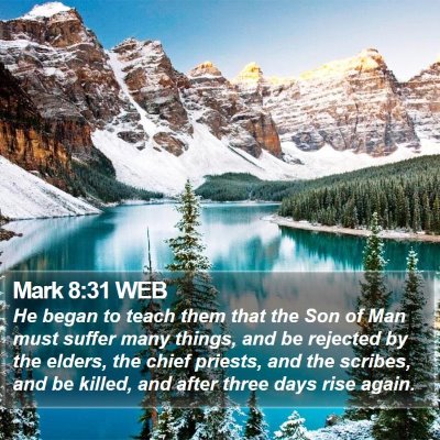 Mark 8:31 WEB Bible Verse Image