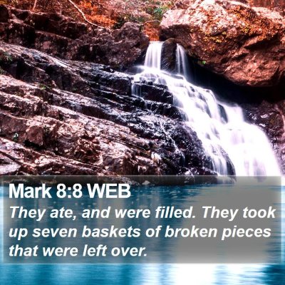 Mark 8:8 WEB Bible Verse Image