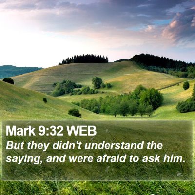 Mark 9:32 WEB Bible Verse Image