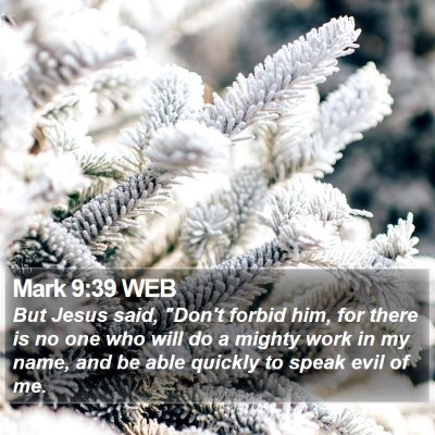 Mark 9:39 WEB Bible Verse Image