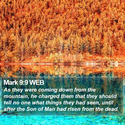 Mark 9:9 WEB Bible Verse Image