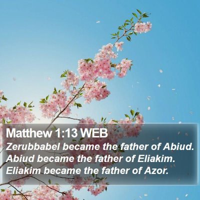 Matthew 1:13 WEB Bible Verse Image