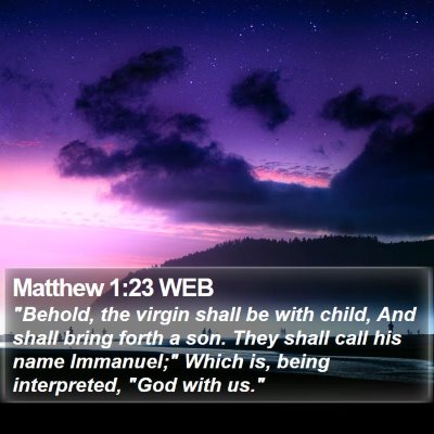 Matthew 1:23 WEB Bible Verse Image