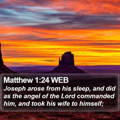 Matthew 1:24 WEB Bible Verse Image