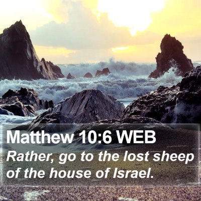 Matthew 10:6 WEB Bible Verse Image