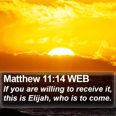 Matthew 11:14 WEB Bible Verse Image