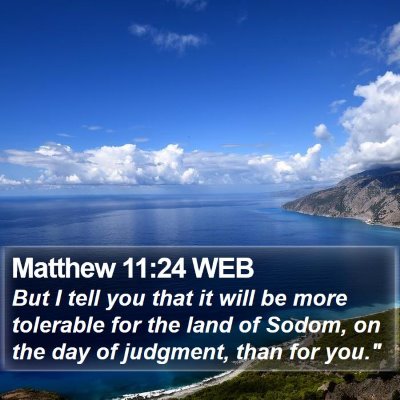Matthew 11:24 WEB Bible Verse Image