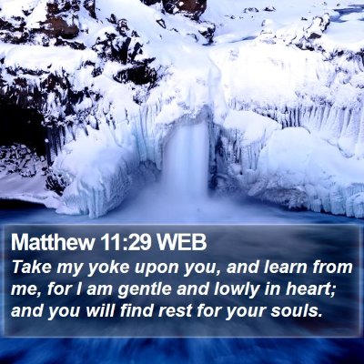 Matthew 11:29 WEB Bible Verse Image