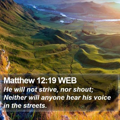 Matthew 12:19 WEB Bible Verse Image