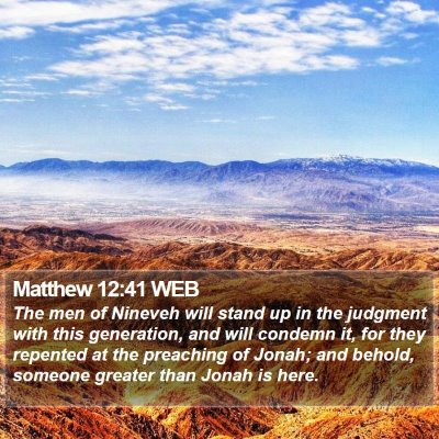 Matthew 12:41 WEB Bible Verse Image