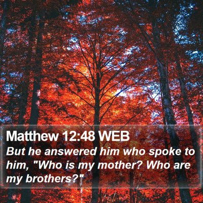 Matthew 12:48 WEB Bible Verse Image