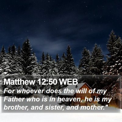 Matthew 12:50 WEB Bible Verse Image