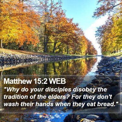 Matthew 15:2 WEB Bible Verse Image